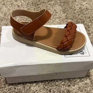 Brown Braided Kids Sandals